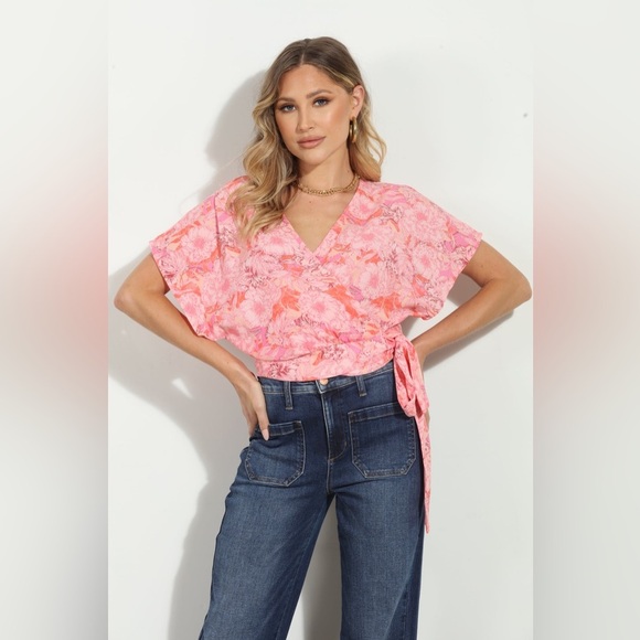 Veronica M Nikolina Mom Cropped Wrap Top NWT - Picture 2 of 12